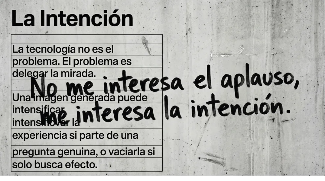composición tipográfica sobre la importancia de la intención en la creación visual